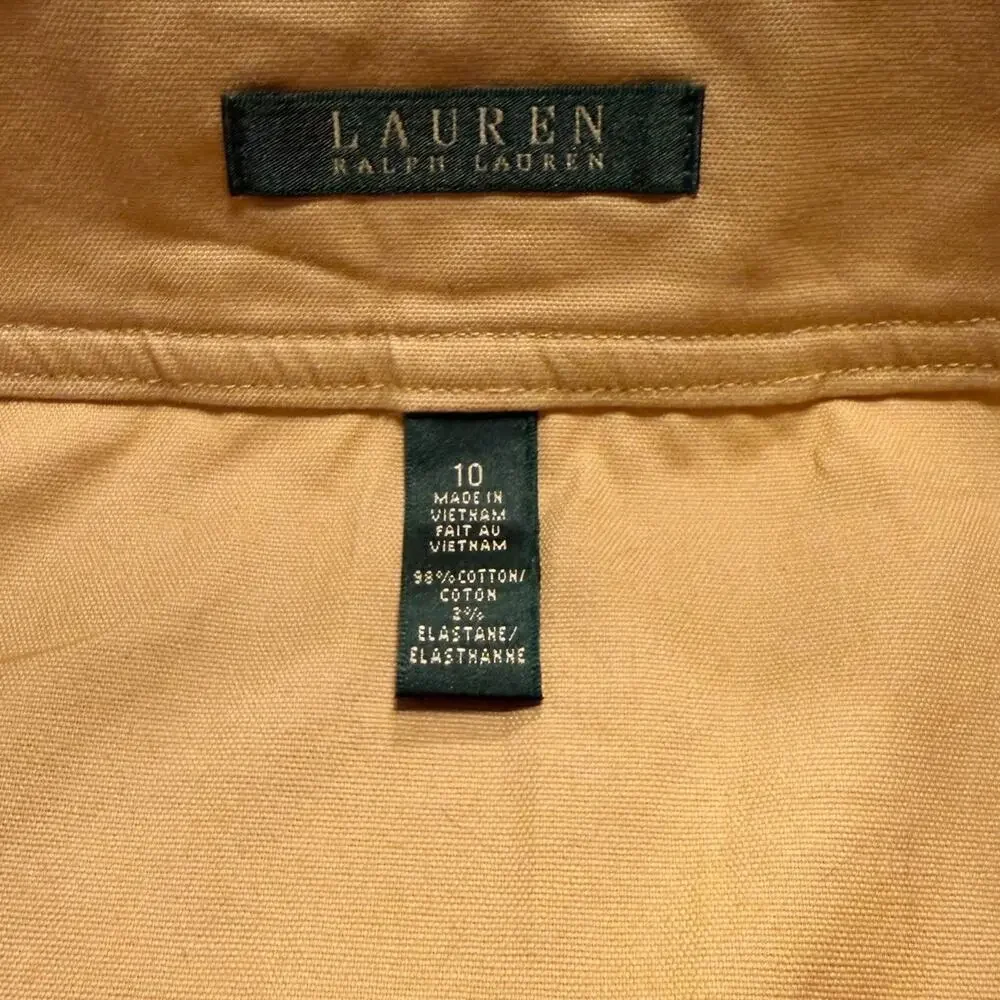 Lauren Ralph Lauren Khaki Skirt Size 10 Tan Cotton Twill A-Line NWT